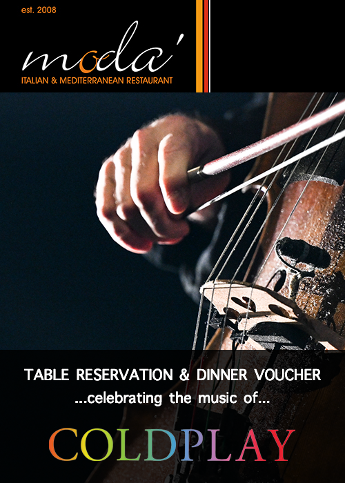 Celebrating The Music of Coldplay Live at Moda Italian Restaurant