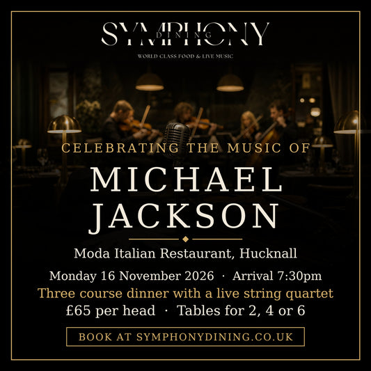 Symphony Dining, Celebrating The Music of Michael Jackson, Moda Italian Restaurant, Hucknall