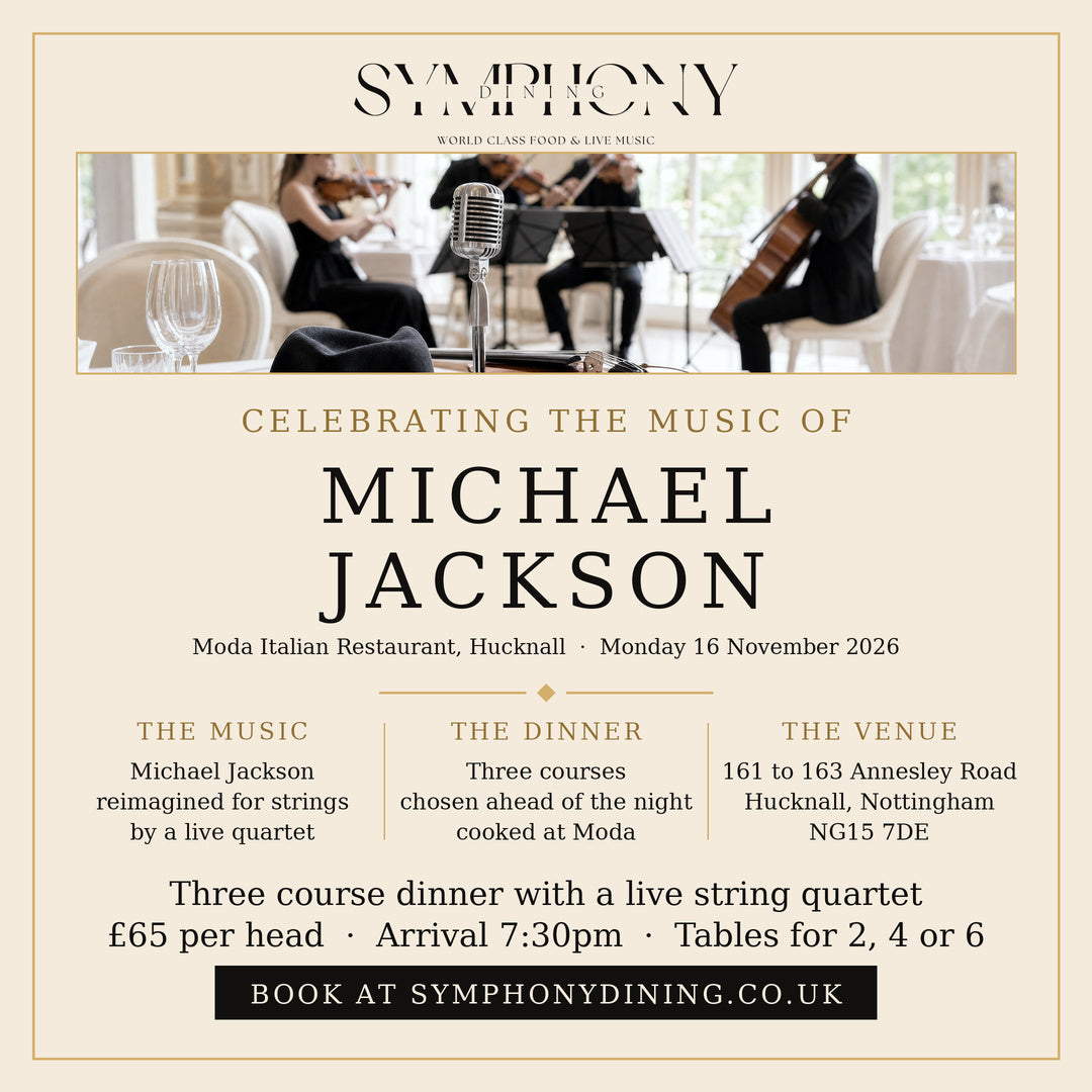 Symphony Dining Michael Jackson at Moda Hucknall, the evening detail