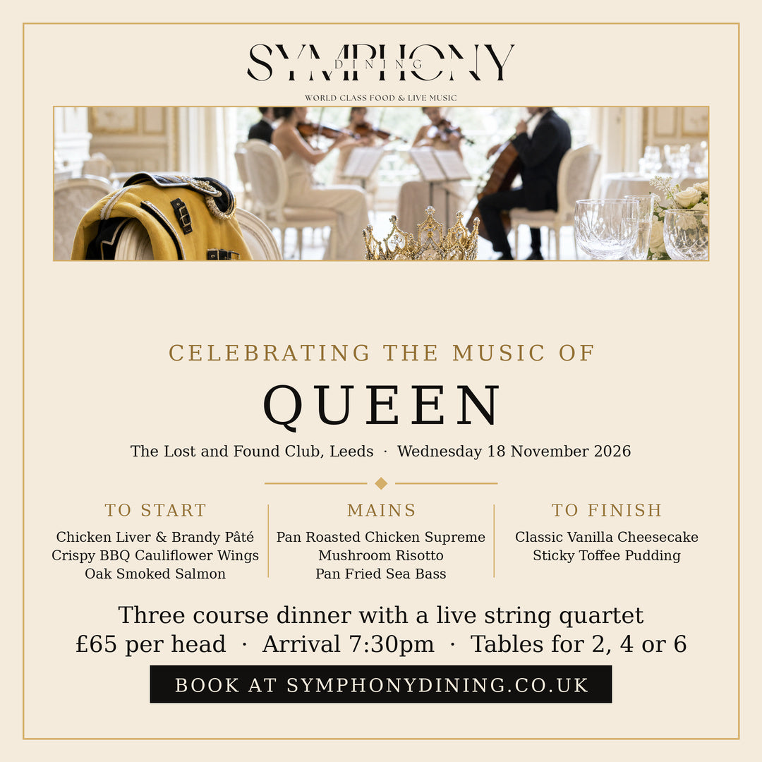 Symphony Dining Queen at Leeds, the menu