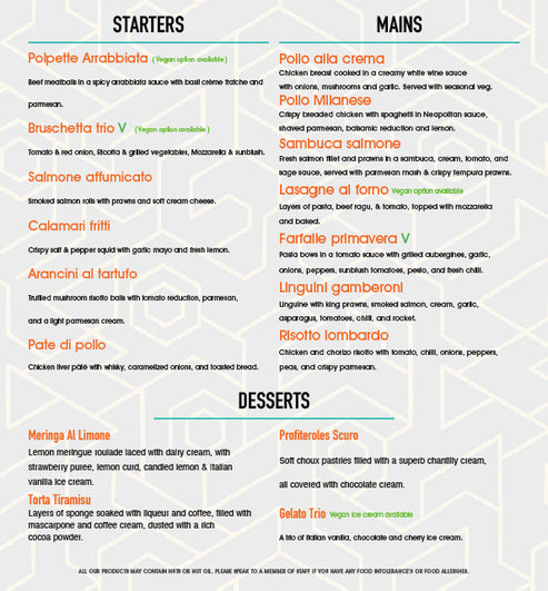 Moda Minx Menu Celebrating The Music of Queen Live at Moda Italian Restaurant ...